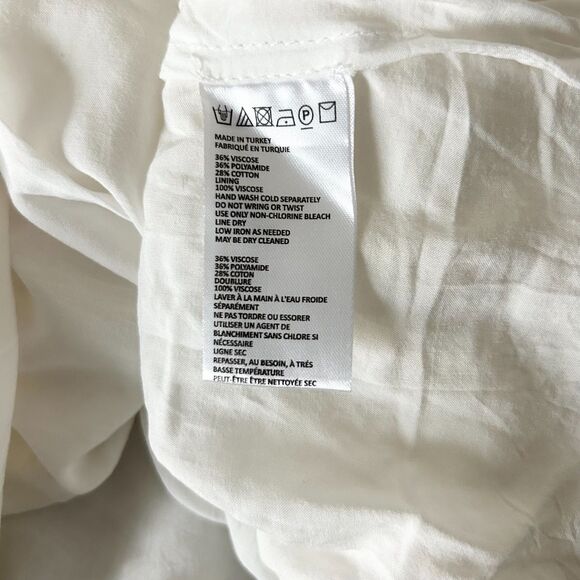 Anthropologie Maeve Anastasi Smocked Mini Dress in White Lace Size Medium - Picture 5 of 5
